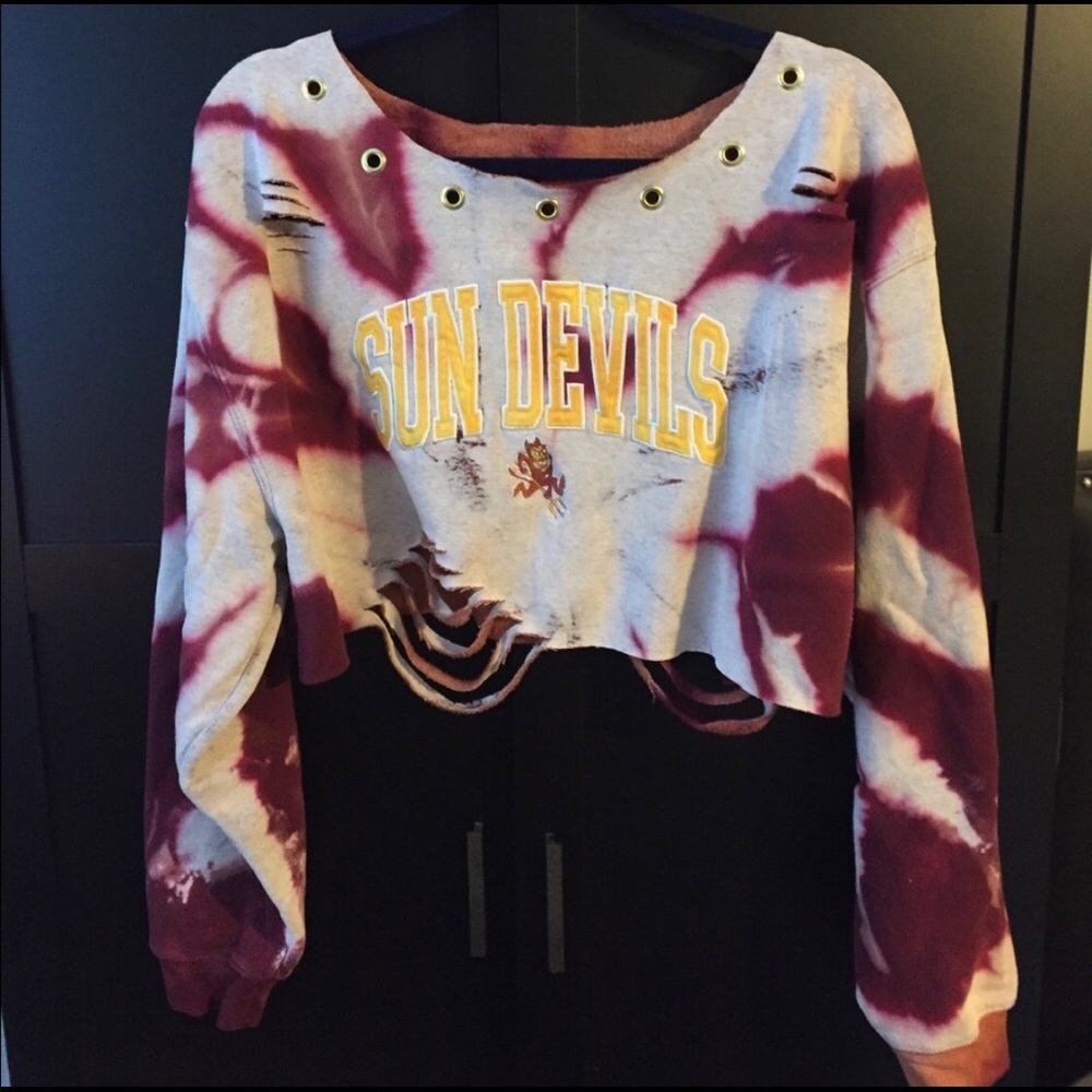 Distressed ASU sweatshirt